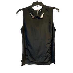 CALVIN KLEIN Black Silk Shirt Sz S EUC